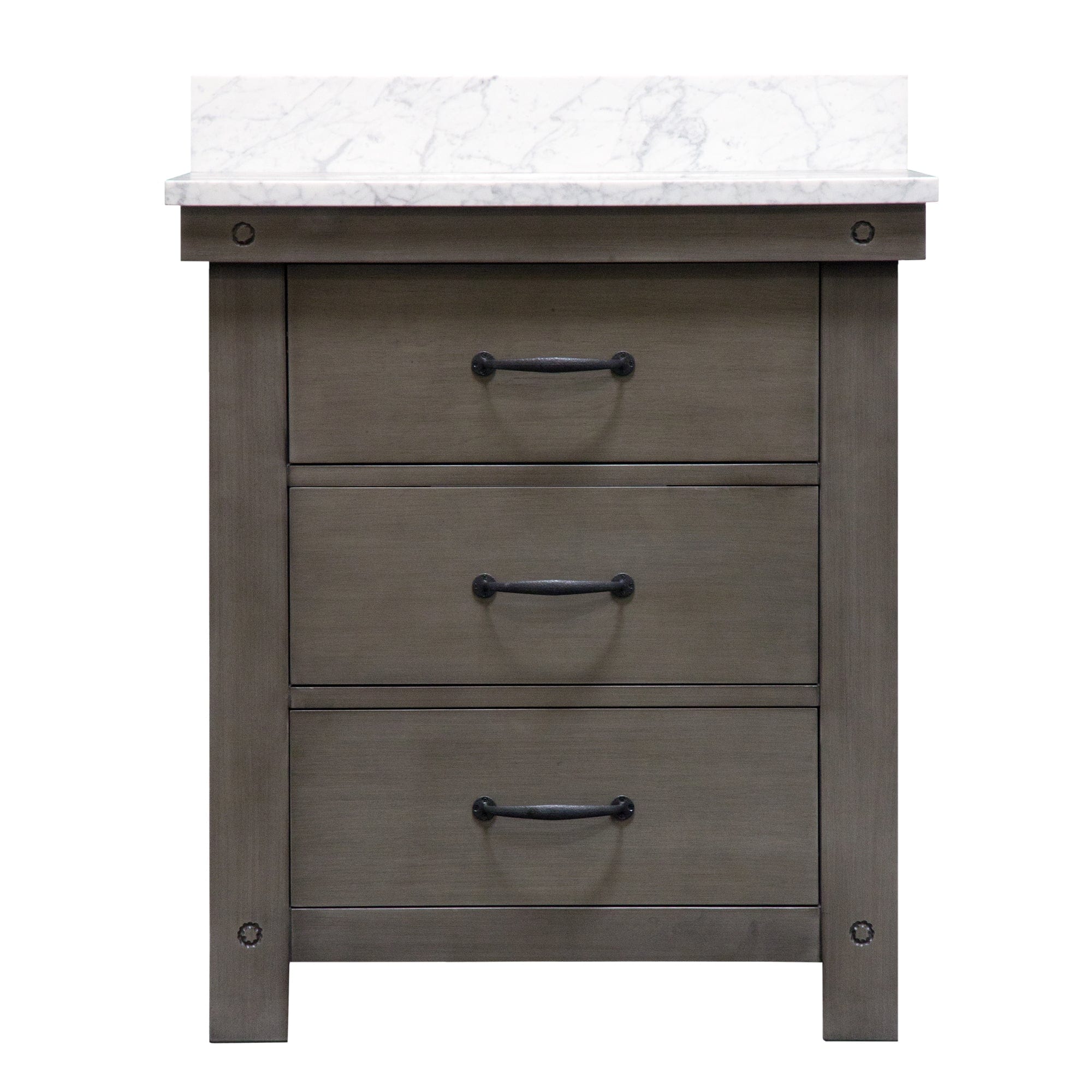 30 Inch Grizzle Grey Single Sink Bathroom Vanity With Faucet With Carrara White Marble Counter Top From The ABERDEEN Collection - Molaix732030749658Bathroom VanitiesAB30CW03GG-000BX1203