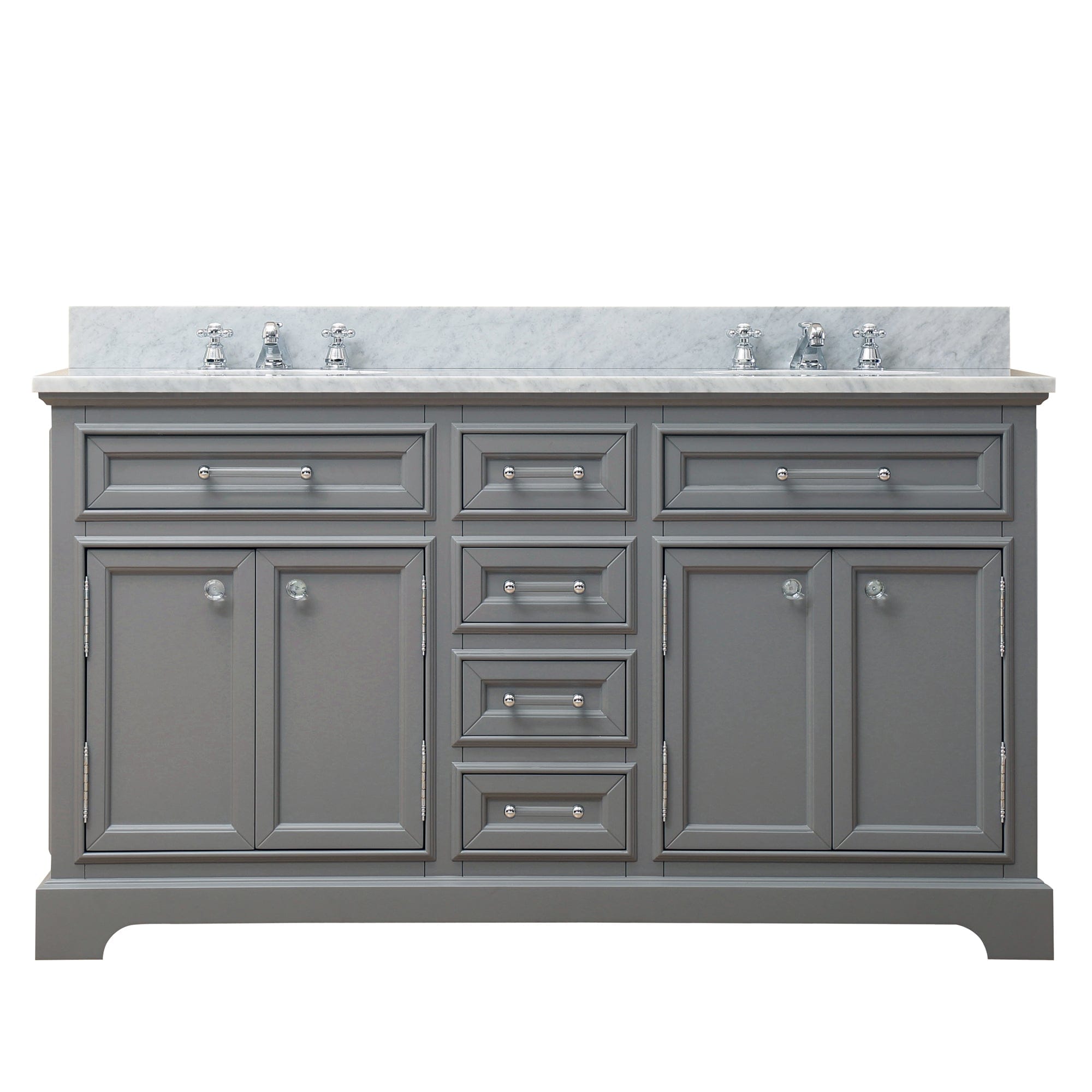 60 Inch Cashmere Grey Double Sink Bathroom Vanity From The Derby Collection - Molaix700621683070Bathroom VanitiesDE60CW01CG-000000000