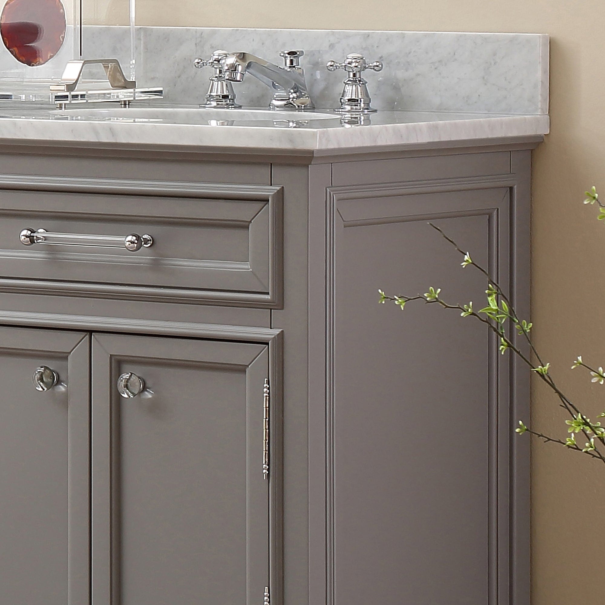 60 Inch Cashmere Grey Double Sink Bathroom Vanity From The Derby Collection - Molaix700621683070Bathroom VanitiesDE60CW01CG-000000000
