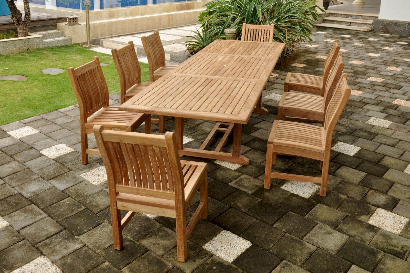 Bahama Sahara 9-Pieces 10' Rectangular Dining Set - Molaix82045294293BahamaSet-79