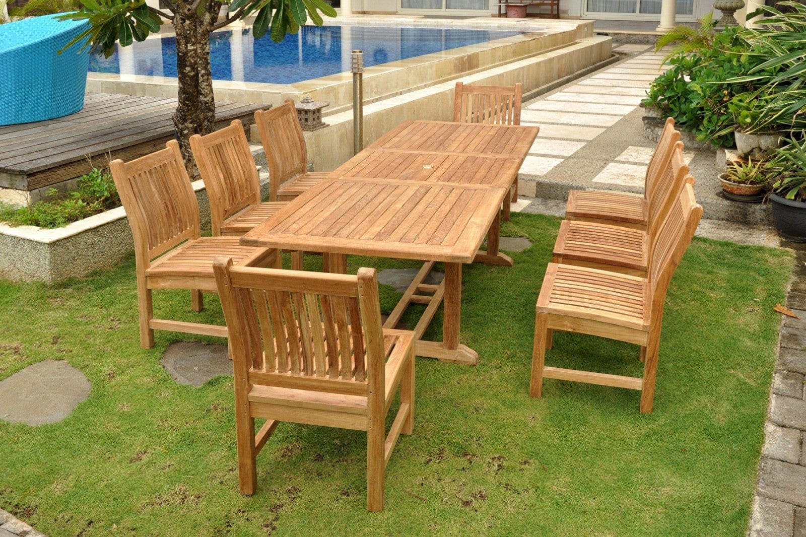 Bahama Sahara 9-Pieces 8' Rectangular Dining Set - Molaix82045294316BahamaSet-81
