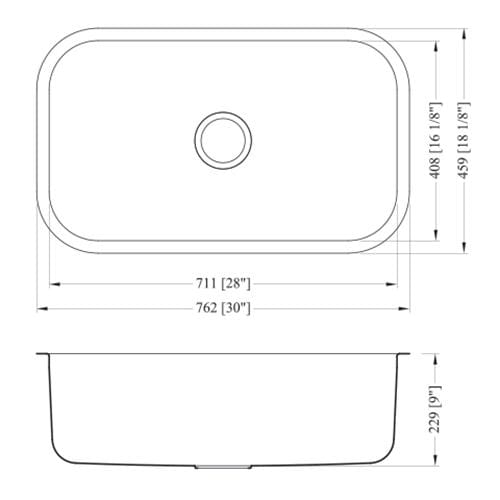 Builders Collection 18g Standard Radius 30×18 Single Bowl Undermount Stainless Steel Kitchen Sink - GSR-18-3018 - Molaix601946608420Kitchen SinksGSR-18-3018