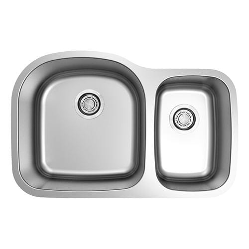 Builders Collection 18g Standard Radius 70/30 Offset Double Bowl Undermount Stainless Steel Kitchen Sink - GSR-18-7030 - Molaix601946608536Kitchen SinksGSR-18-7030