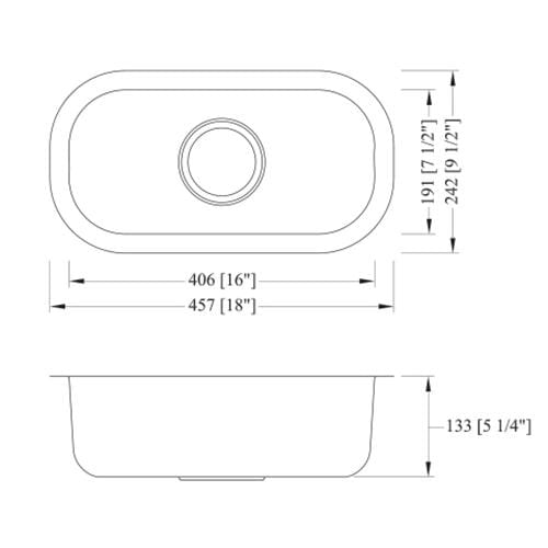 Builders Collection 18g Standard Radius 9×18 Single Bowl Undermount Stainless Steel Sink - GSR-18-918 - Molaix601947033917Bar SinksGSR-18-918