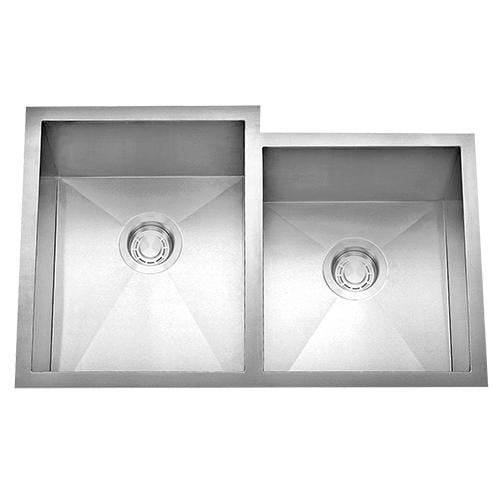 Builders Collection 18g Zero Radius 60/40-1 Offset Double Bowl Undermount Stainless Steel Kitchen Sink - GSZ-6040-1 - Molaix601947033962Kitchen SinksGSZ-6040-1