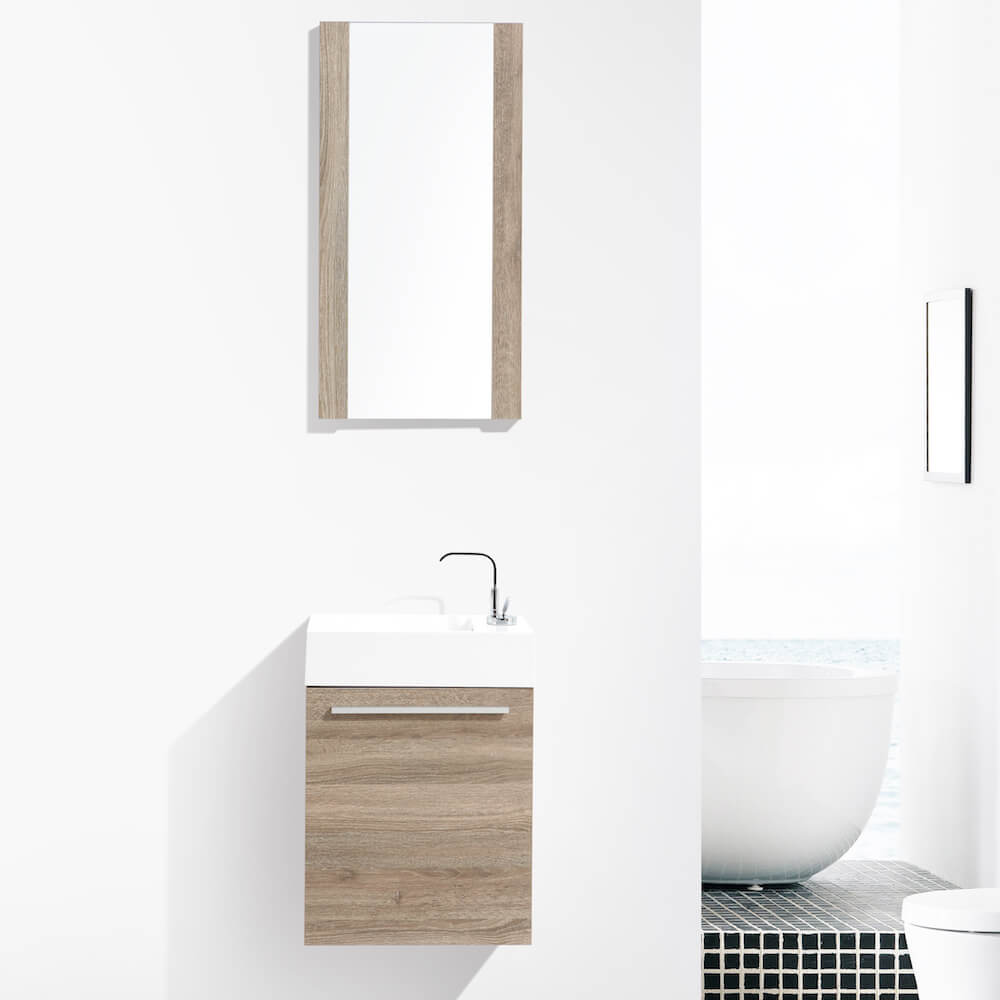 Colmar - 18 Inch Vanity with Acrylic Sink - Cart Oak - Molaix842708122444Colmar004 18 06 A