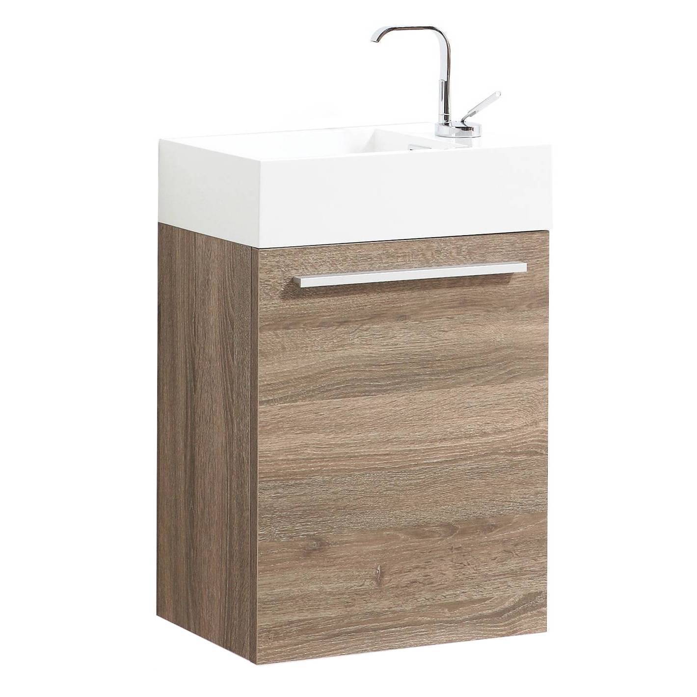 Colmar - 18 Inch Vanity with Acrylic Sink - Cart Oak - Molaix842708122444Colmar004 18 06 A