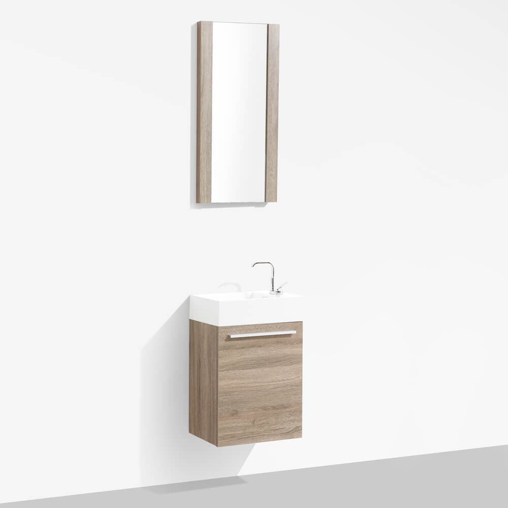 Colmar - 18 Inch Vanity with Acrylic Sink - Cart Oak - Molaix842708122444Colmar004 18 06 A