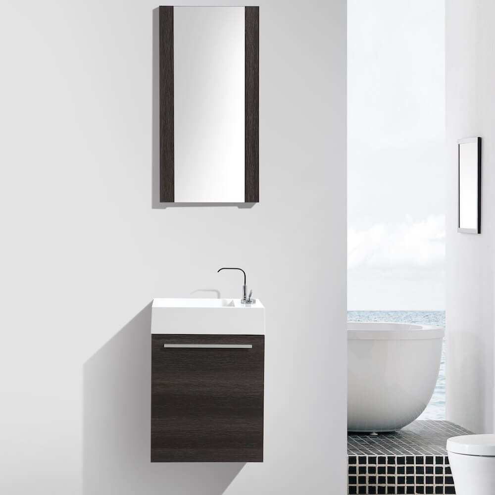 Colmar - 18 Inch Vanity with Acrylic Sink - Dark Oak - Molaix842708117419Colmar004 18 07 A