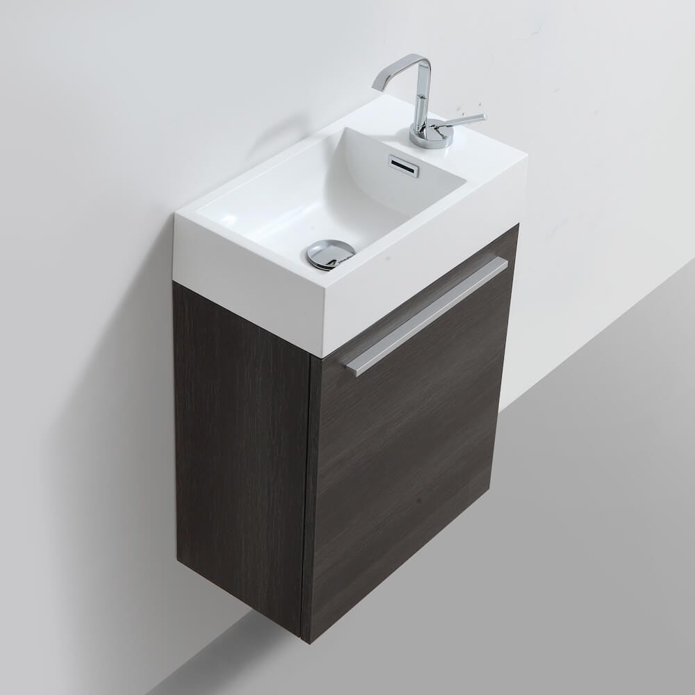 Colmar - 18 Inch Vanity with Acrylic Sink - Dark Oak - Molaix842708117419Colmar004 18 07 A