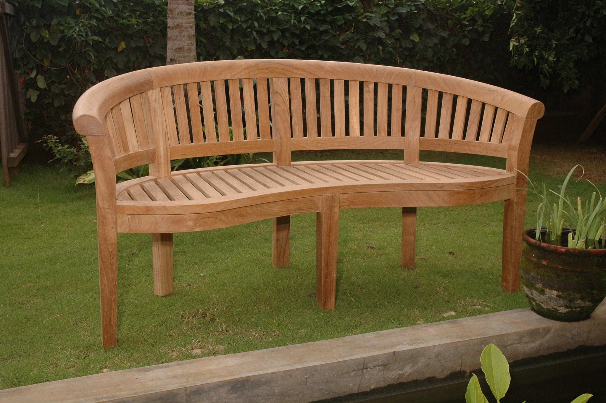 Curve 3 Seater Bench Extra Thick Wood - Molaix82045289411CurveBH-005CT