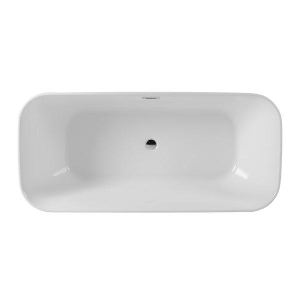 Dakota Free Standing Rounded Rectangle Tub in White 67″ x 31″ x 23″ - DST-FSRCC01W - Molaix601946607225Free Standing BathtubDST-FSRCC01W