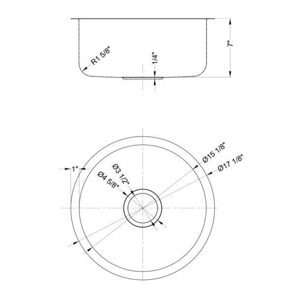 Dakota Signature 17.125″ Round Bar Sink - DSR-167R - Molaix601946607249Bar SinksDSR-167R