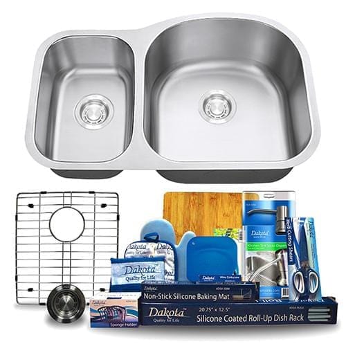 Dakota Signature 31" Double Bowl 30/70 Kitchen Sink w/ Grids - DSR-3070 - Molaix601946607256Kitchen SinksDSR-3070