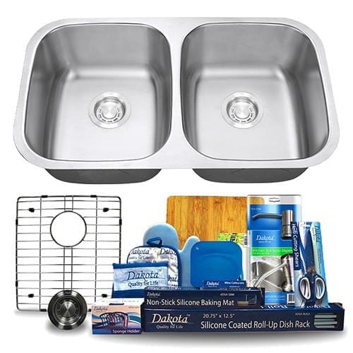 Dakota Signature 50/50 Double Bowl 32.25" Kitchen Sink w/ Grids - DSR-5050 - Molaix601946607287Kitchen SinksDSR-5050