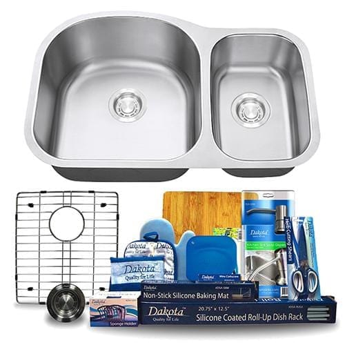 Dakota Signature 70/30 Double Bowl 31.5" Kitchen Sink w/ Grids - DSR-7030 - Molaix601946607300Kitchen SinksDSR-7030