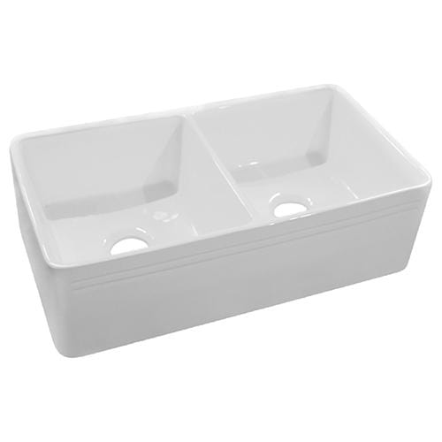Dakota Signature Fire Clay Apron Front 33" (50/50) Scalloped - DSE-FCA5050S - Molaix601946607409Kitchen SinksDSE-FCA5050S