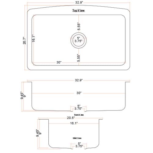 Dakota Signature Handmade Copper 33″ Kitchen Sink Single Bowl Apron Front - DSE-HCA3320 - Molaix601946607478Kitchen SinksDSE-HCA3320