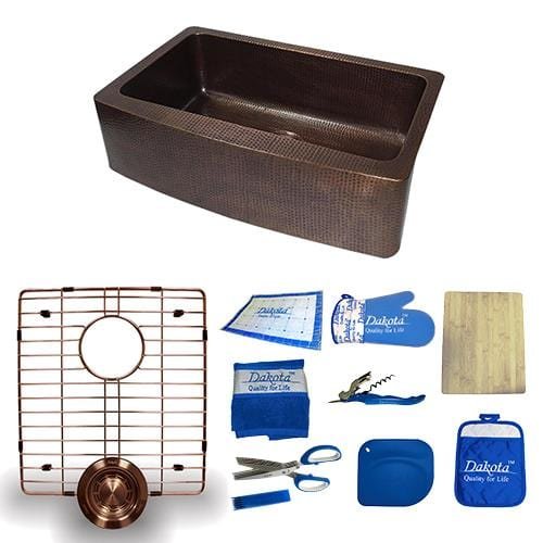 Dakota Signature Handmade Copper 33″ Kitchen Sink Single Bowl Apron Front - DSE-HCA3320 - Molaix601946607478Kitchen SinksDSE-HCA3320