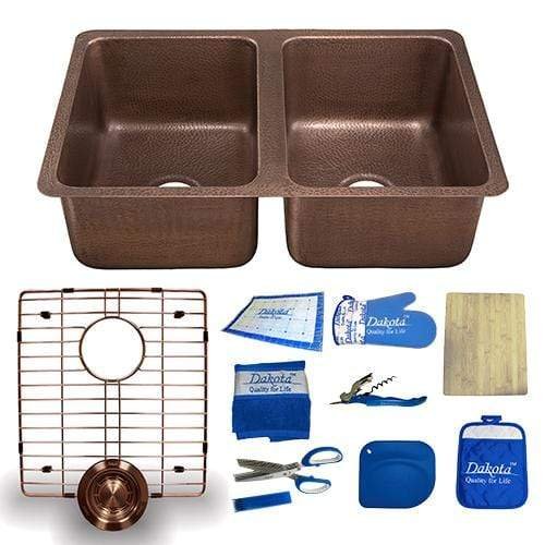 Dakota Signature Handmade Copper Kitchen Sink Double Bowl 50/50 - DSE-HC5050 - Molaix601946607492Kitchen SinksDSE-HC5050