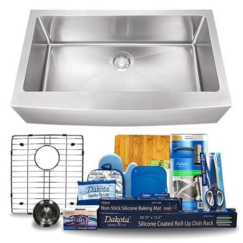Dakota Signature Micro Radius Kitchen Sink Apron Front Single Bowl 36″ w/ Grids - DSM-A3620 - Molaix601946607652Kitchen SinksDSM-A3620