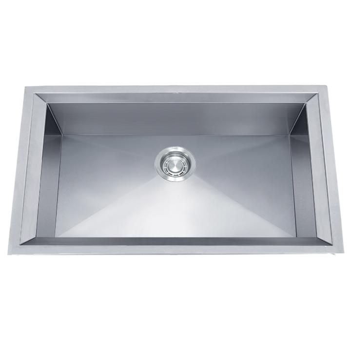 Dakota Signature – S-Series: 32" Zero Radius Kitchen Sink with Slanted Ledge - DSS-3218 - Molaix601946608154Kitchen SinksDSS-3218