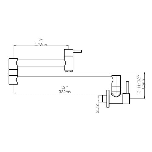 Dakota Signature Series 20″ long Single Function Articulating handle with a Modern Style Faucet - DSF-07KPF00BN - Molaix601946607690Kitchen FaucetsDSF-07KPF00BN
