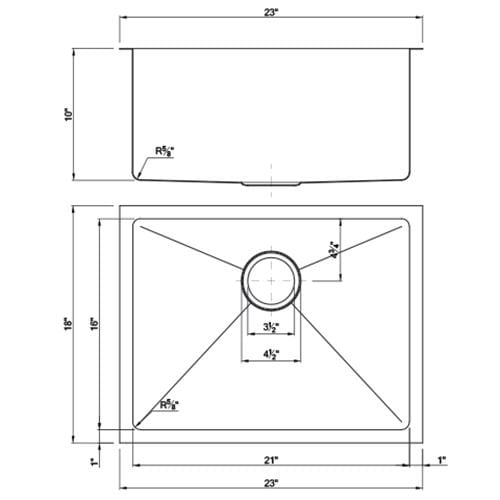Dakota Signature Series Micro Radius Stainless Steel Kitchen Sink - DSM-2318 - Molaix601946607812Kitchen SinksDSM-2318