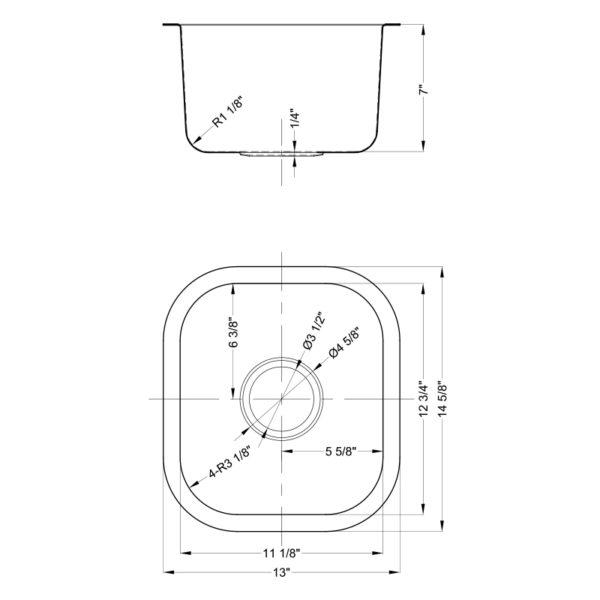 Dakota Signature Single Bowl 15″ Bar Sink w/ Grid - DSR-1513 - Molaix601946607829Bar SinksDSR-1513