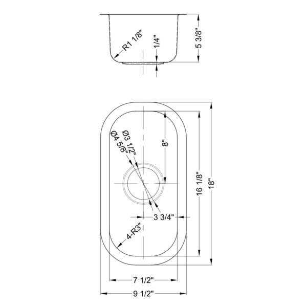 Dakota Signature Single Bowl 18″ Bar Sink w/ Grid - DSR-918 - Molaix601946607836Bar SinksDSR-918