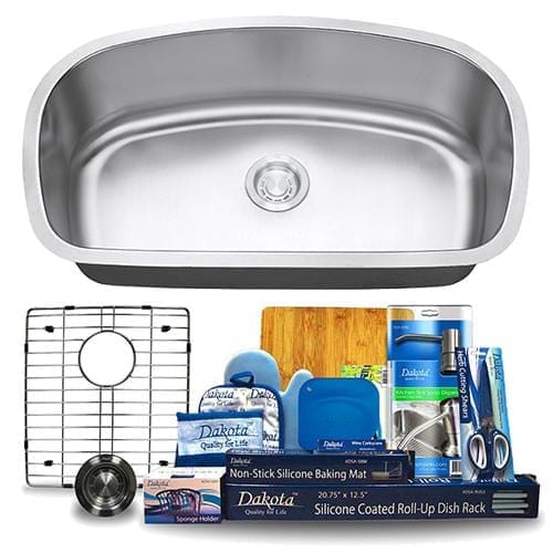 Dakota Signature Single Bowl 33″ Kitchen Sink with Grid - DSR-3319 - Molaix601946607904Kitchen SinksDSR-3319
