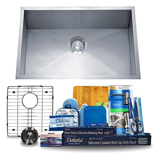 Dakota Signature Zero Radius 16g Single Bowl 27″x18″ w/ Grid - DSZ-2718 - Molaix601946607935Kitchen SinksDSZ-2718