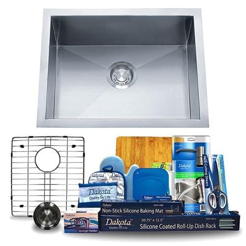Dakota Signature Zero Radius Kitchen Sink Single Bowl 23″ w/ Grid - DSZ-2318 - Molaix601946608062Kitchen SinksDSZ-2318
