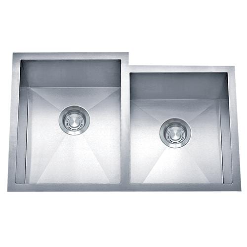 Dakota Signature Zero Radius Offset 60/40 Double Bowl 31.25″ Kitchen Sink w/ Grids - DSZ-6040-1 - Molaix601946608079Kitchen SinksDSZ-6040-1