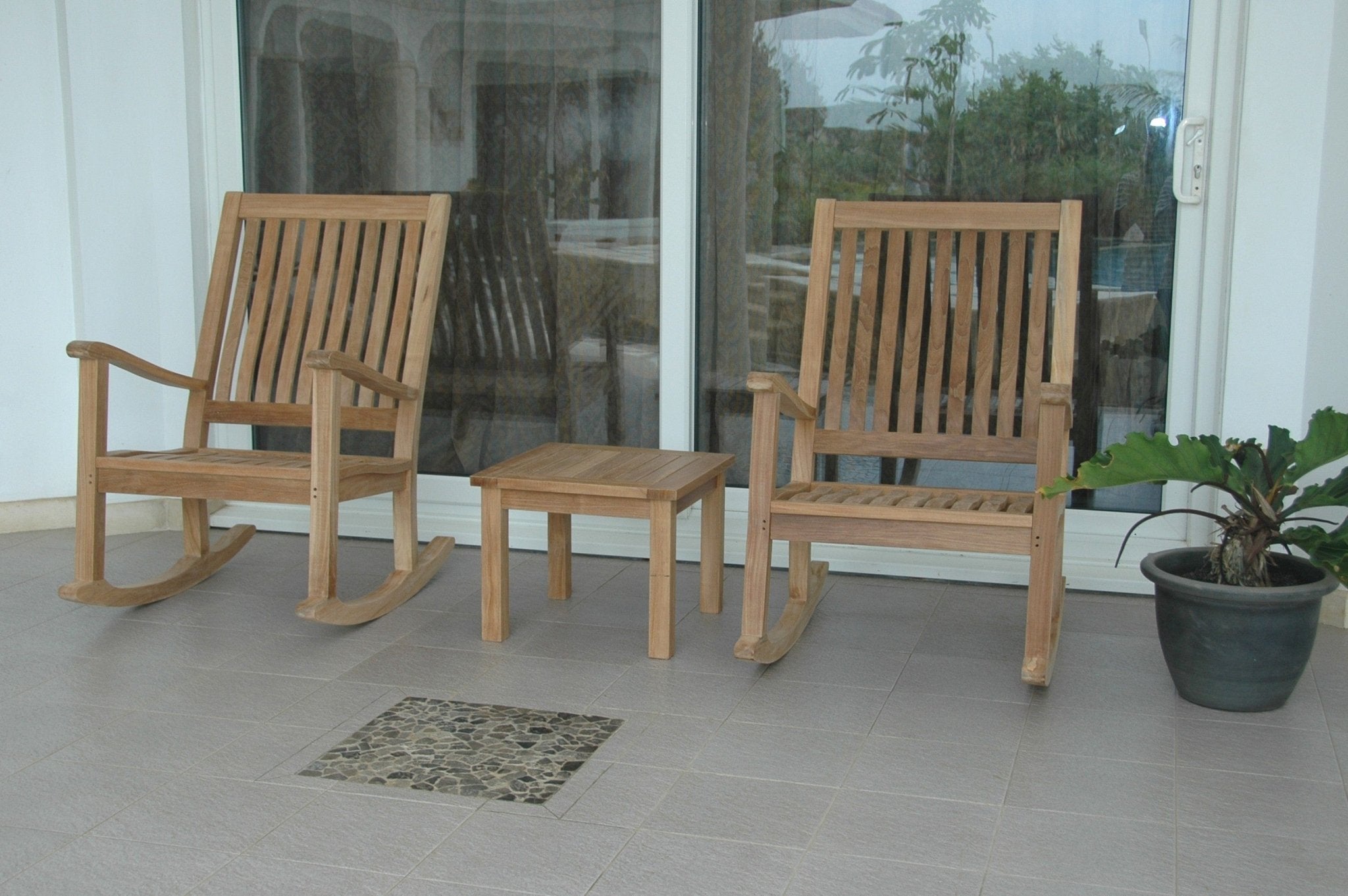 Del-Amo Bahama 3-Pieces Set with Square Side Table - Molaix82045295160Del-AmoSet-4