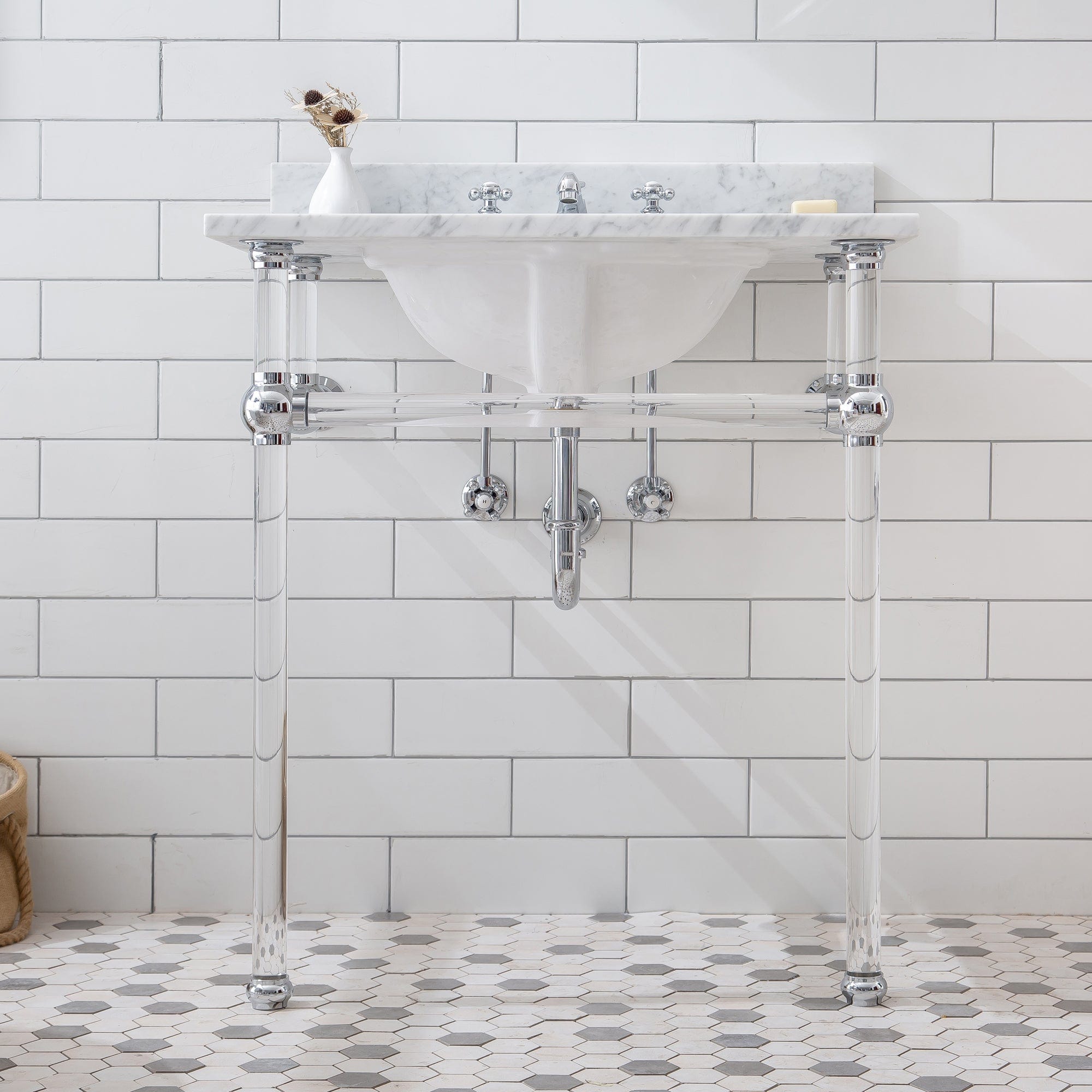 Empire 30 Inch Wide Single Wash Stand, P-Trap, and Counter Top with Basin included in Chrome Finish - Molaix732030762558EP30C-0100