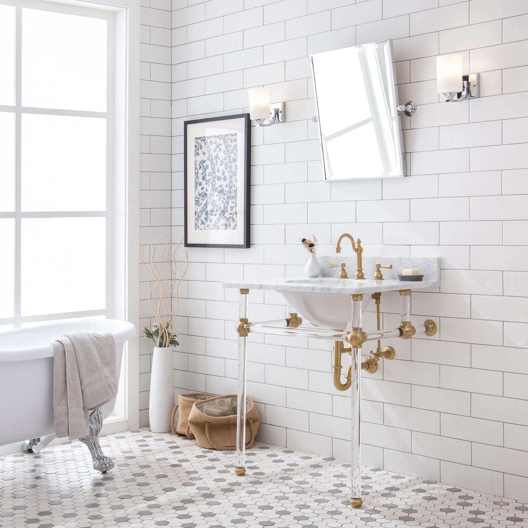 Empire 30 Inch Wide Single Wash Stand, P-Trap, and Counter Top with Basin included in Satin Gold Finish - Molaix732030762572EP30C-0600