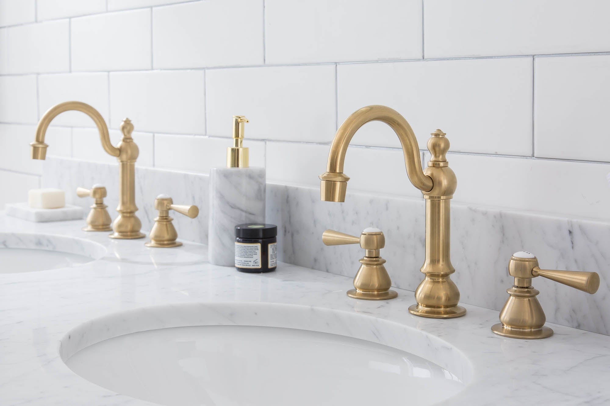 Empire 60 Inch Wide Double Wash Stand, P-Trap, and Counter Top with Basin included in Satin Gold Finish - Molaix732030762824EP60C-0600