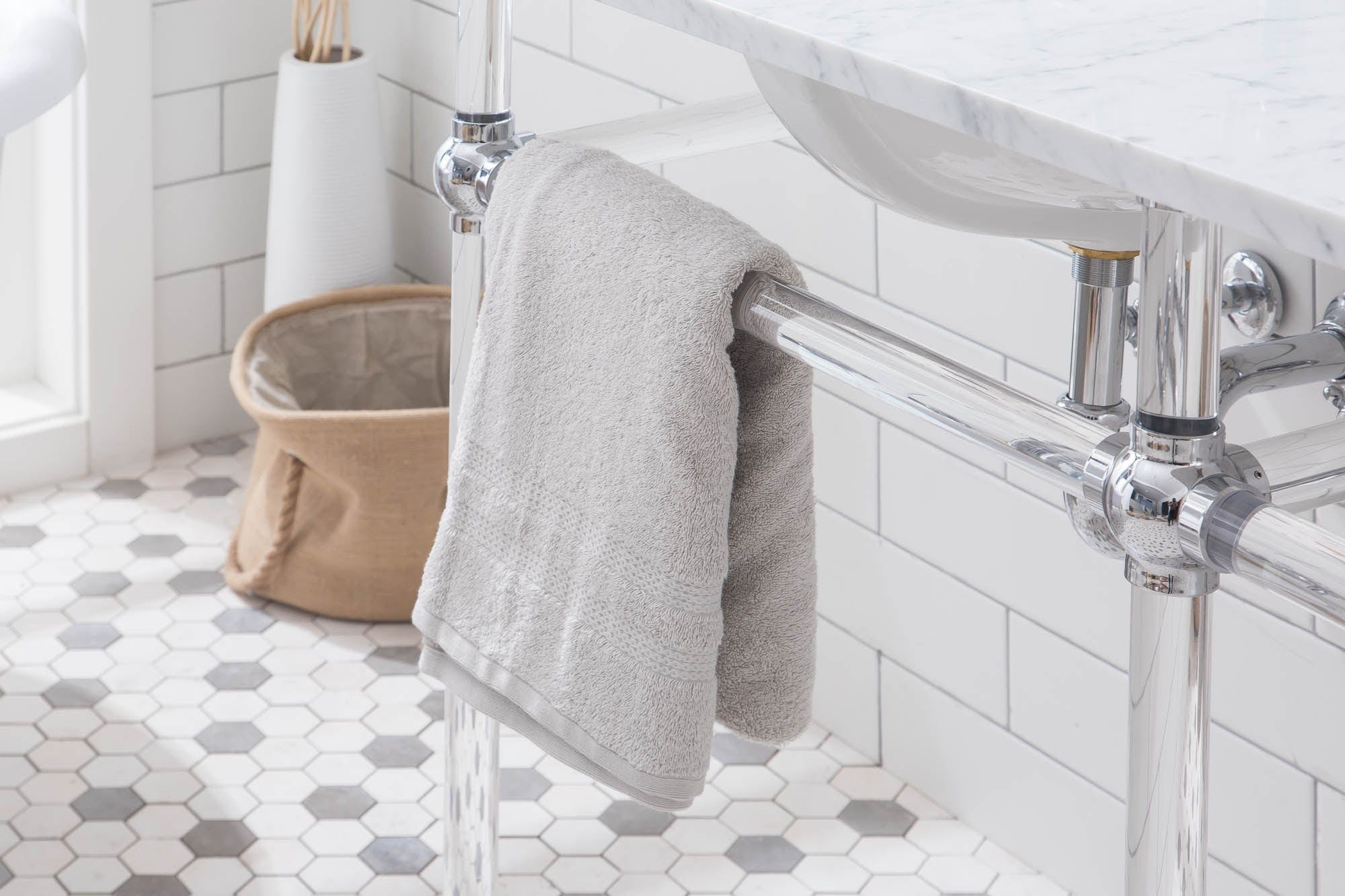 Empire 60 Inch Wide Double Wash Stand, P-Trap, Counter Top with Basin, and F2-0012 Faucet included in Chrome Finish - Molaix732030762848EP60D-0112