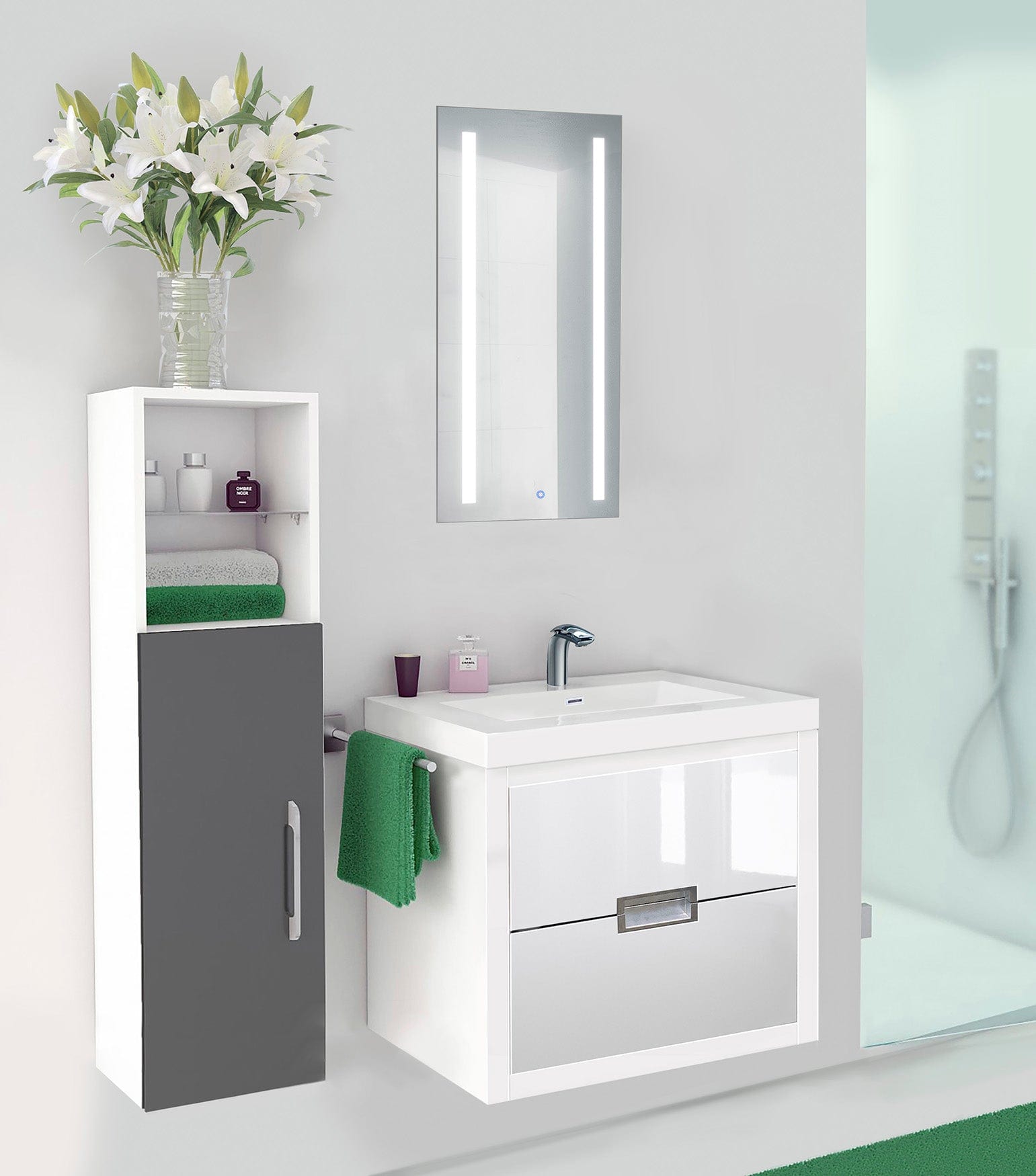 Kinetic 15" x 30" Left LED Medicine Cabinet w/Dimmer & Defogger - Molaix - Molaix850003475653Lighted Medicine Cabinet,RectangleKINETIC1530L