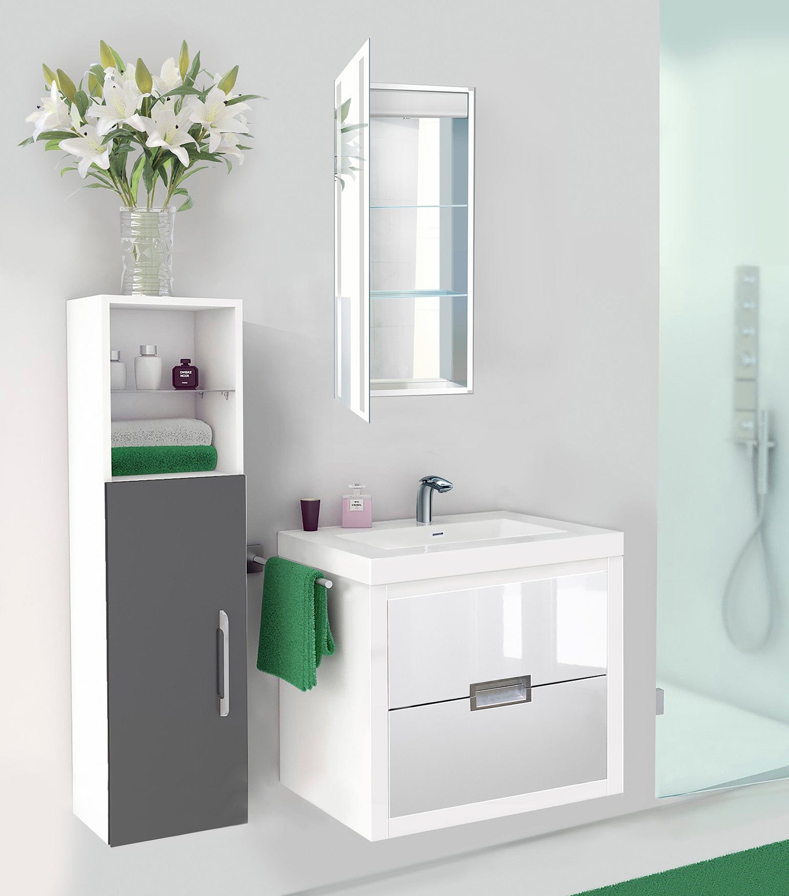 Kinetic 15" x 30" Left LED Medicine Cabinet w/Dimmer & Defogger - Molaix - Molaix850003475653Lighted Medicine Cabinet,RectangleKINETIC1530L