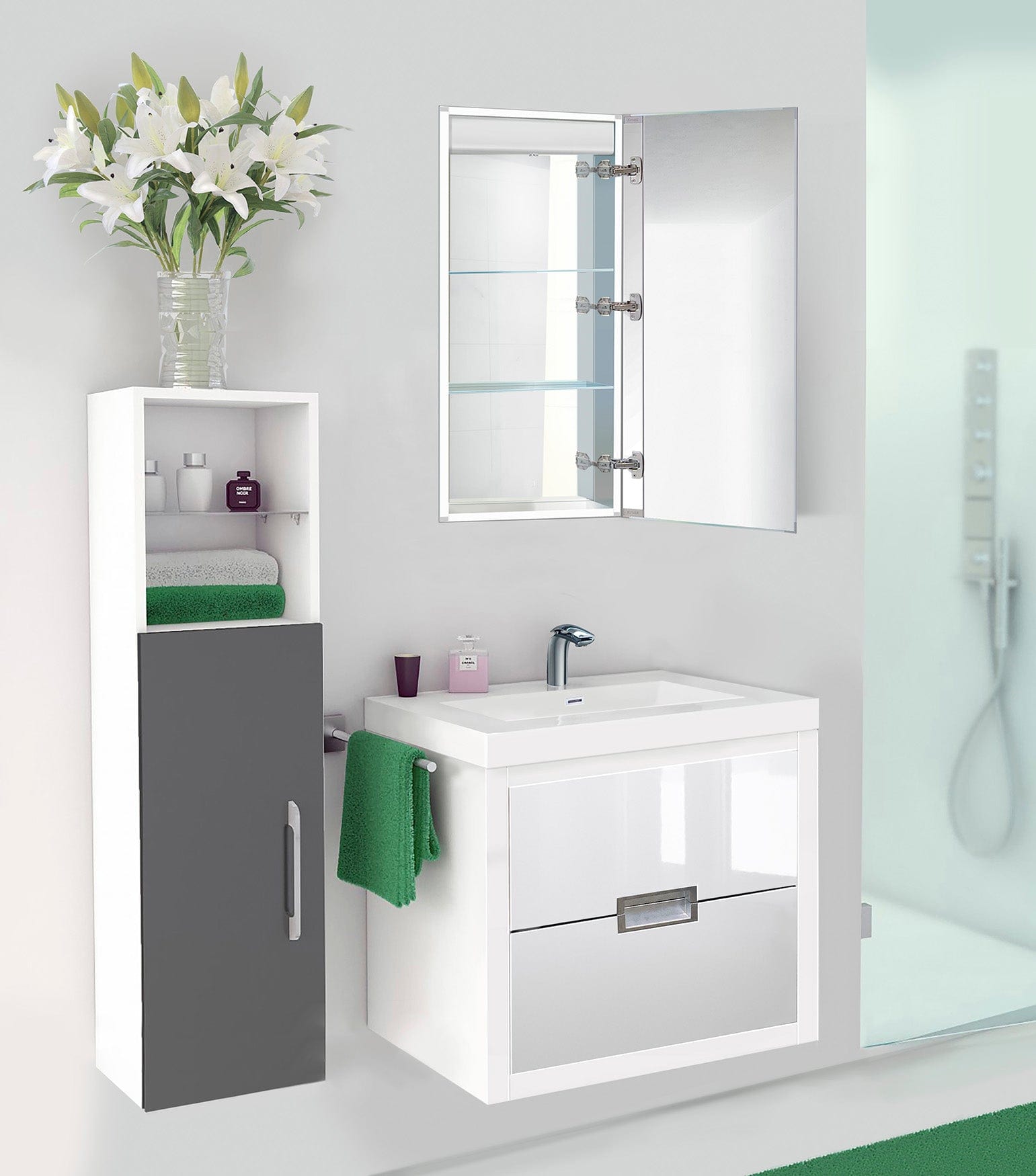 Kinetic 15" x 30" Right LED Medicine Cabinet w/Dimmer & Defogger - Molaix - Molaix850003475660Lighted Medicine Cabinet,RectangleKINETIC1530R