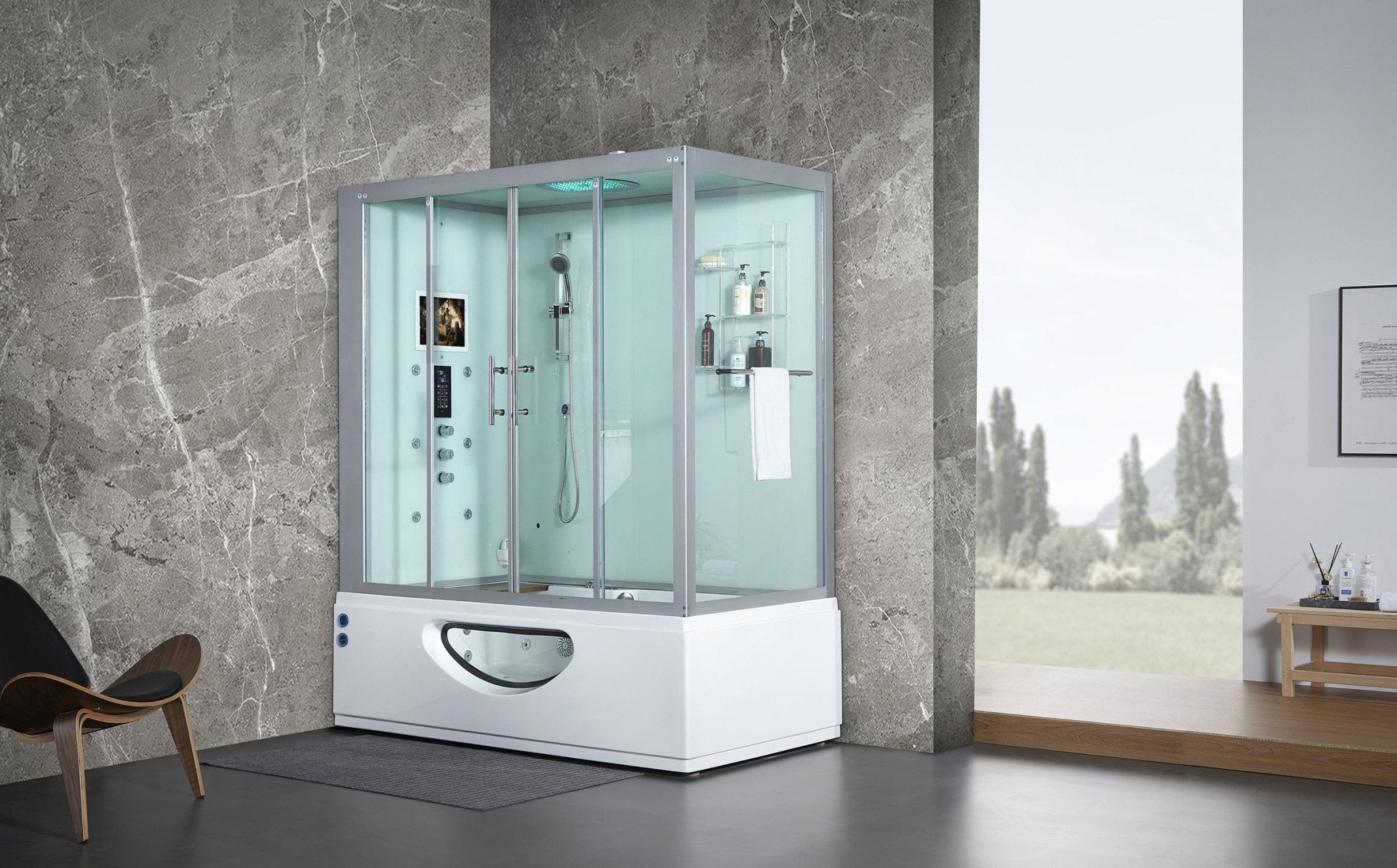 Mayabath Platinum Catania Steam Shower, White - Molaix723552143949Steam shower106