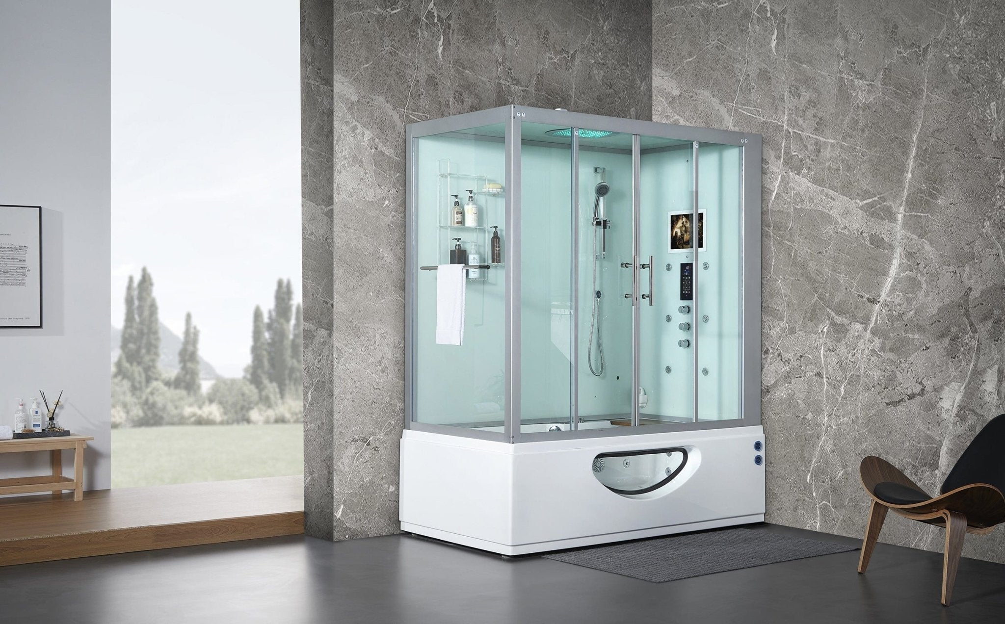 Mayabath Platinum Catania Steam Shower, White - Molaix723552143949Steam shower106