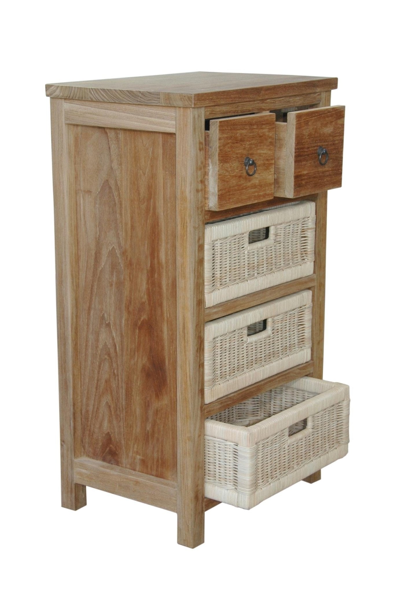 Safari Occasional Table w/ Drawer & Rattan Baskets - Molaix82045288506TB-2130C