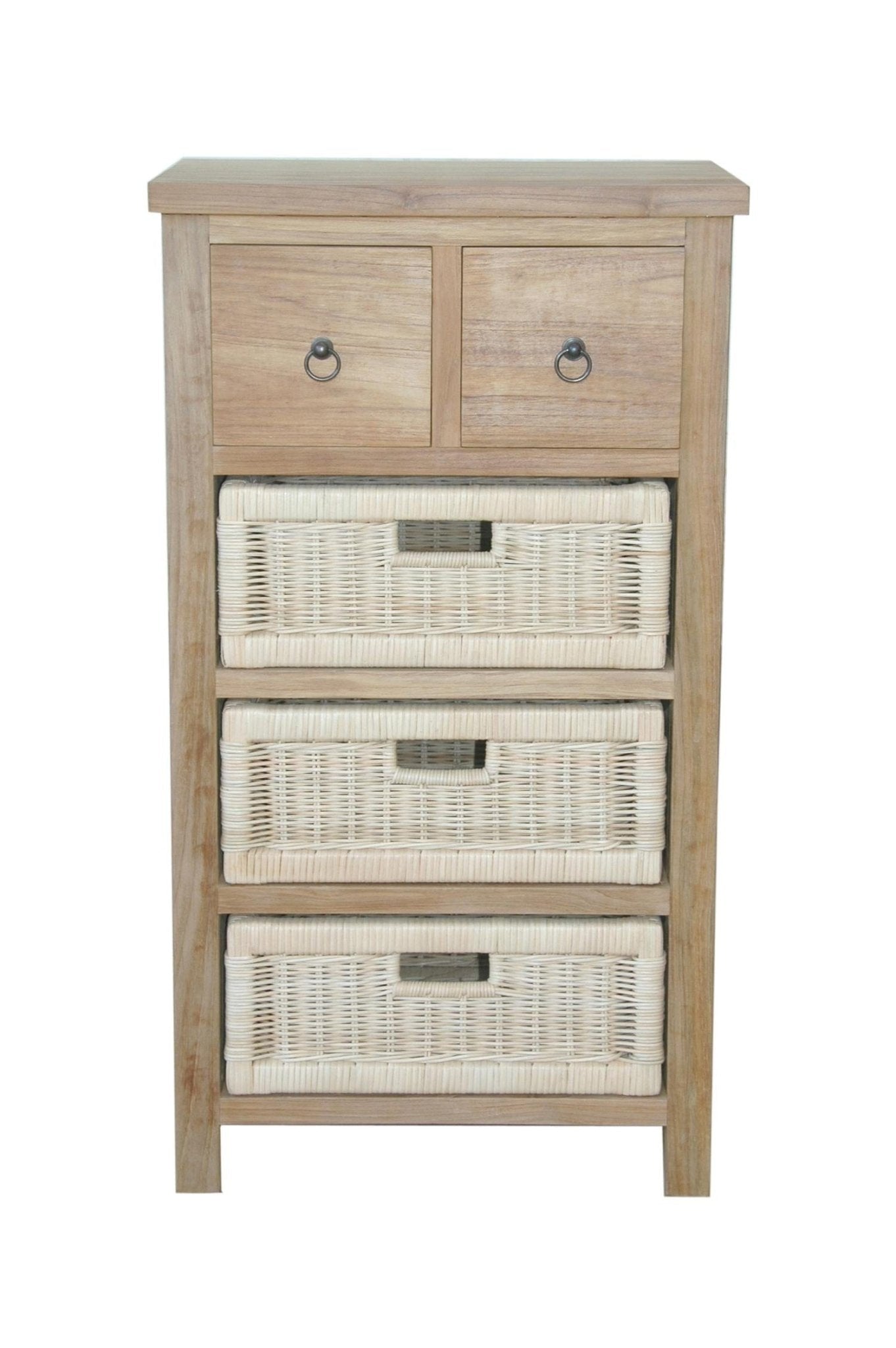 Safari Occasional Table w/ Drawer & Rattan Baskets - Molaix82045288506TB-2130C