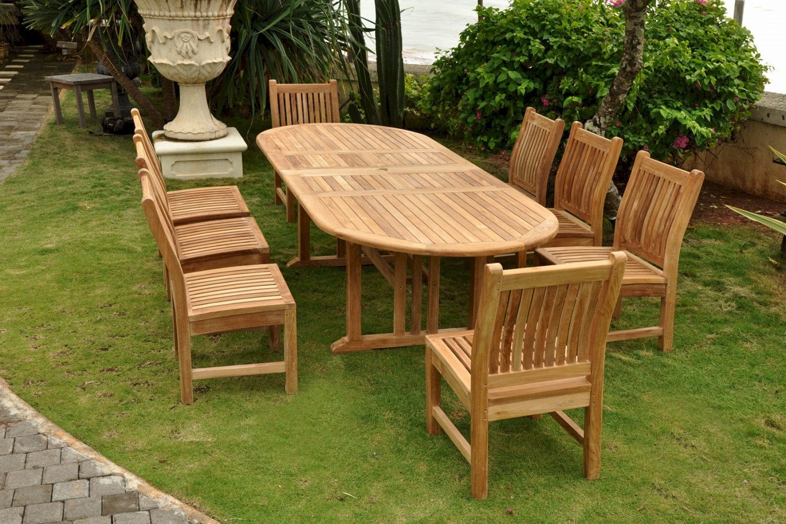 Sahara Dining Side Chair 9-Pieces Oval Dining Set - Molaix82045294262SaharaSet-76