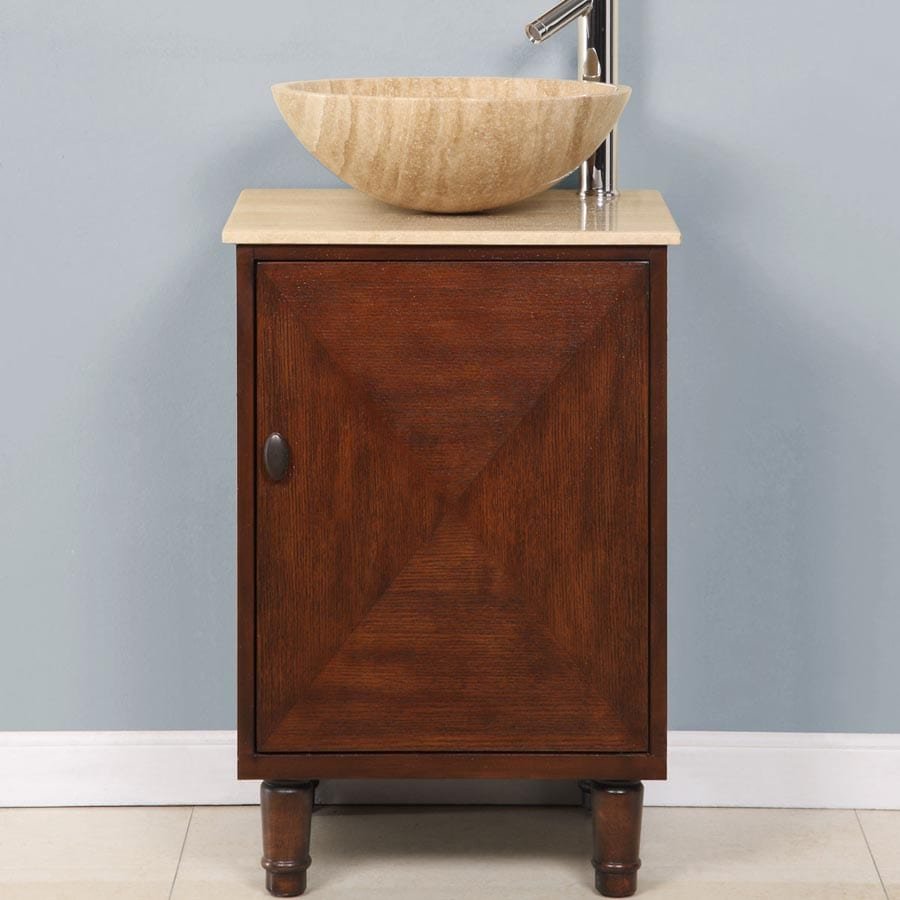 Silkroad Exclusive 20-inch Travertine Top Single Sink Bathroom Vanity - HYP-0225-T-20 - Molaix600316840569Bathroom VanityHYP-0225-T-20