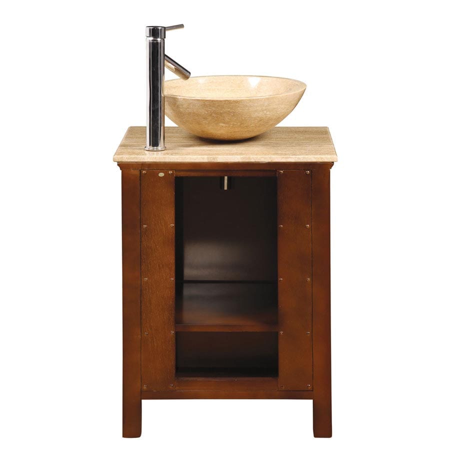 Silkroad Exclusive 22-inch Travertine Top Single Sink Bathroom Vanity - HYP-0158-T-22 - Molaix600316840545Bathroom VanityHYP-0158-T-22