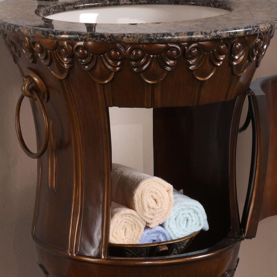 Silkroad Exclusive 23-inch Baltic Brown Granite Top Single Sink Bathroom Vanity - HYP-0141-BB-UIC-23 - Molaix610256799919Bathroom VanityHYP-0141-BB-UIC-23
